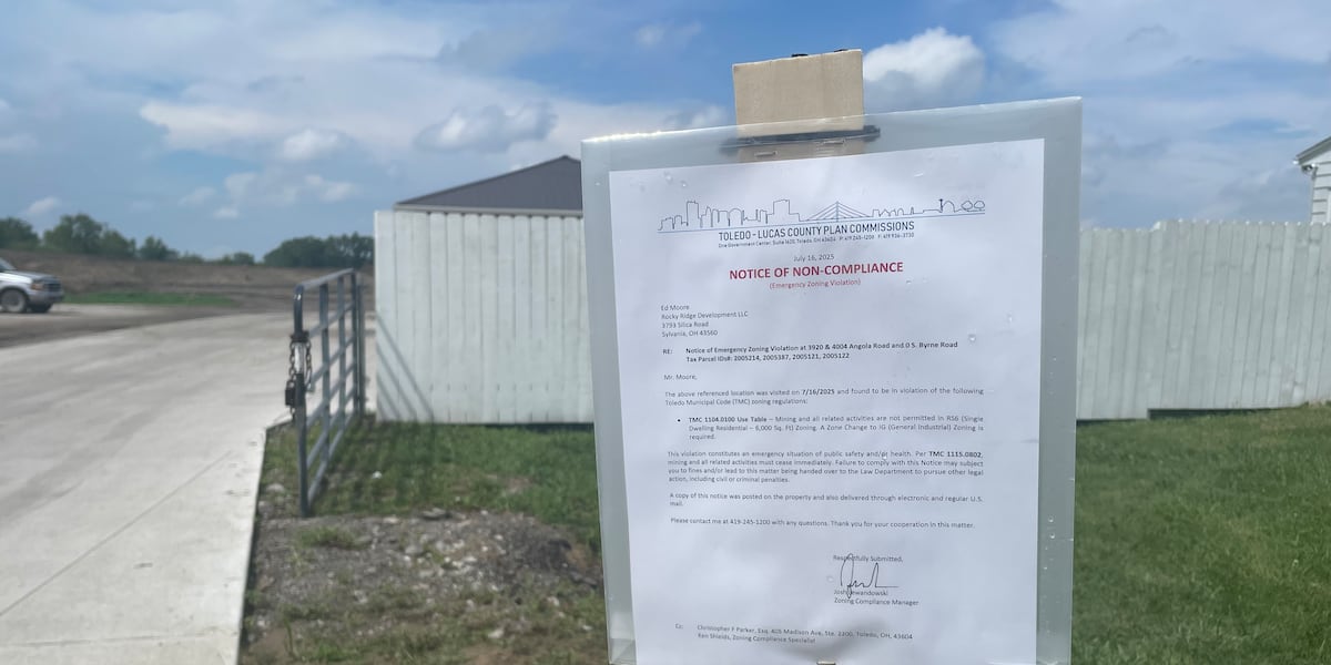 Company behind Toledo mining operation files appeal to stop-work order