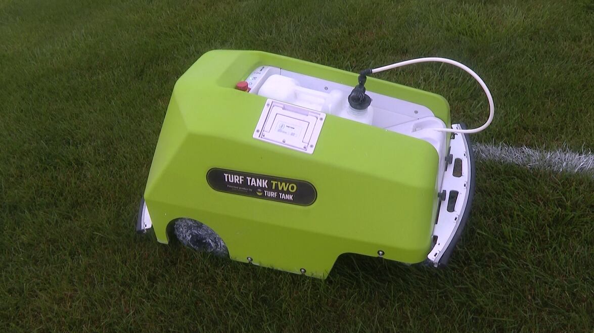 Otsego Local Schools leases field - painting robot to cut labor time in half