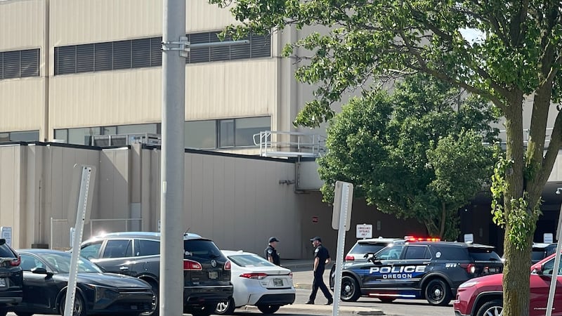 Police respond to St. Charles Hospital in Oregon, Ohio on June 6, 2026.
