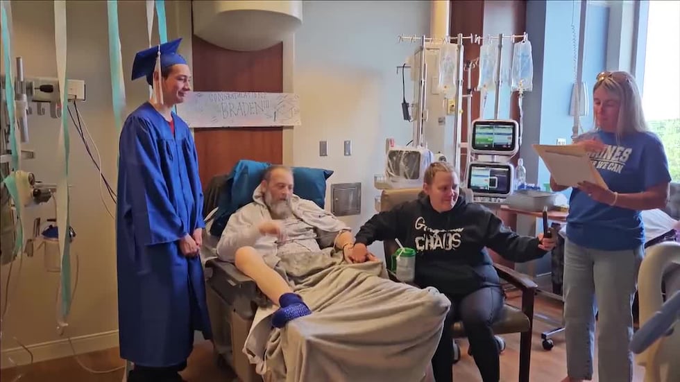 A father in Indiana was able to watch his child graduate from high school in a special...