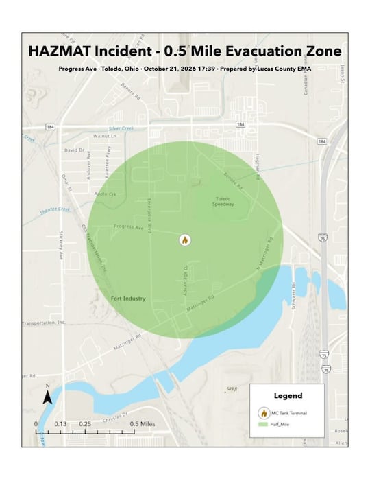 TFRD announces reduced evacuation zone, end to shelter-in-place order after chemical release