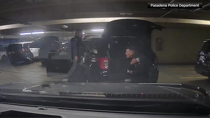 Dashcam video shows an officer accidentally shooting a fellow officer in the shoulder.