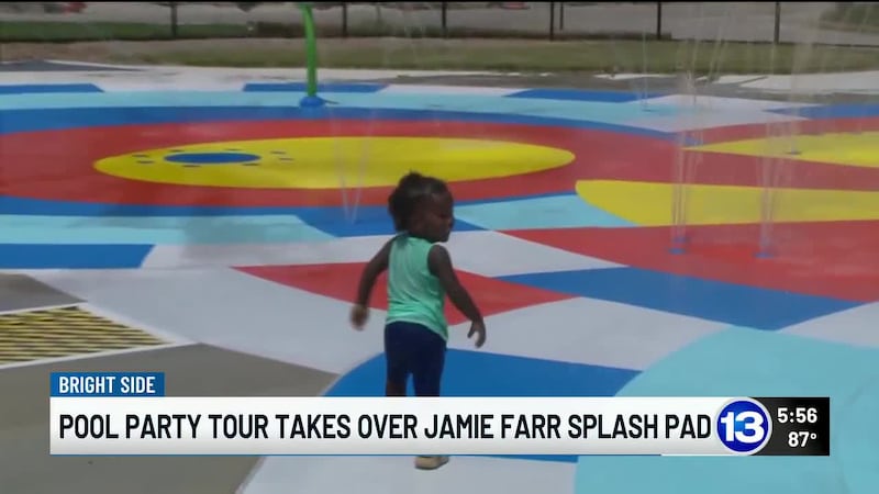Pool party at Jamie Farr splash pad