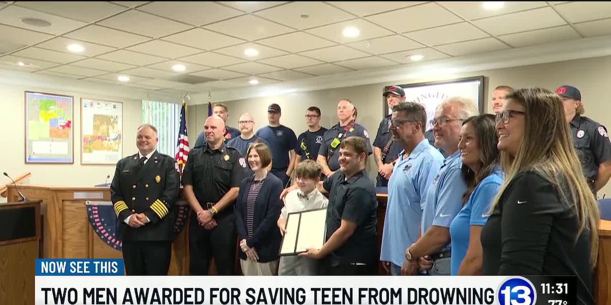 Local men honored for saving teen who fell into lake during seizure